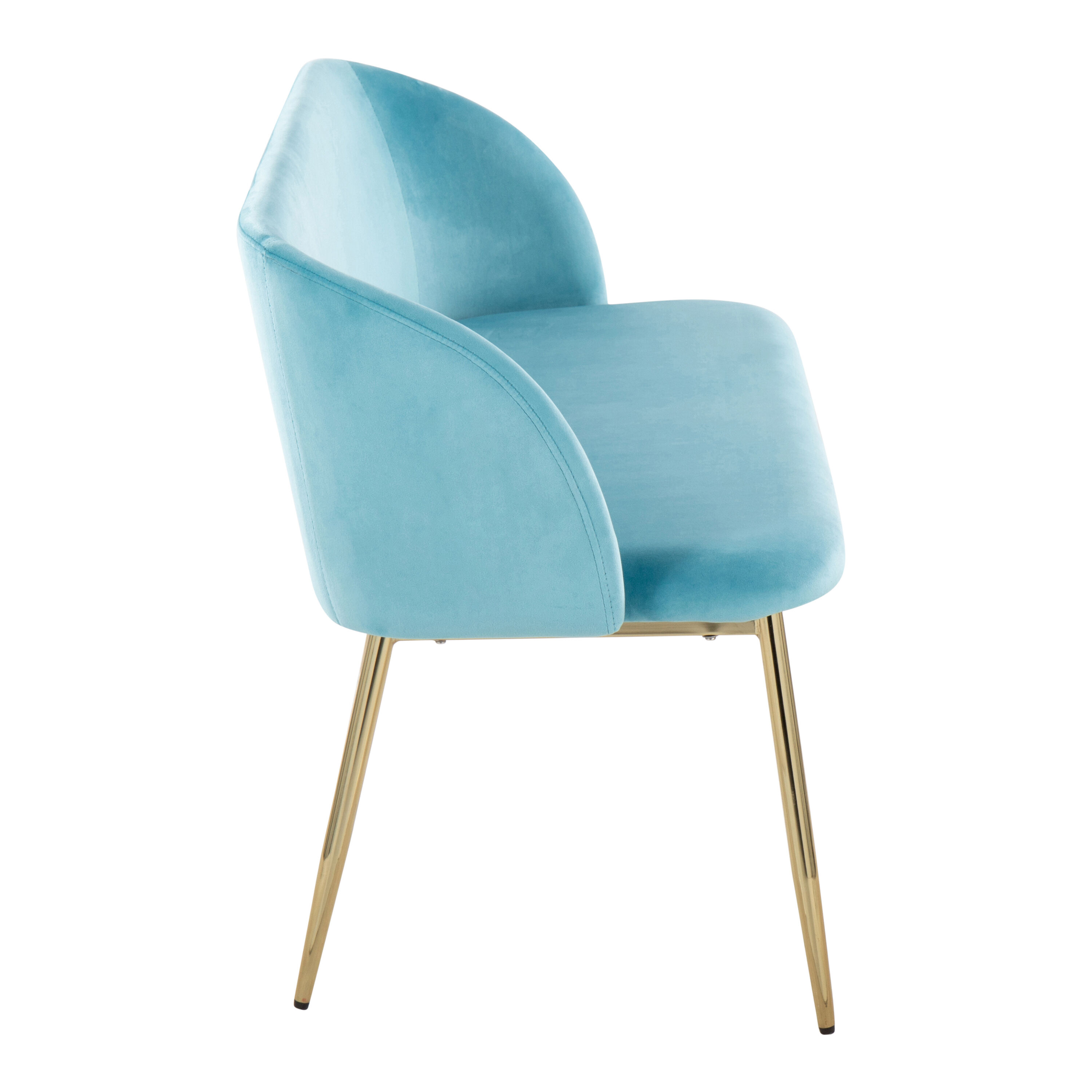 Maren Velvet and Gold Metal Loveseat image number 4