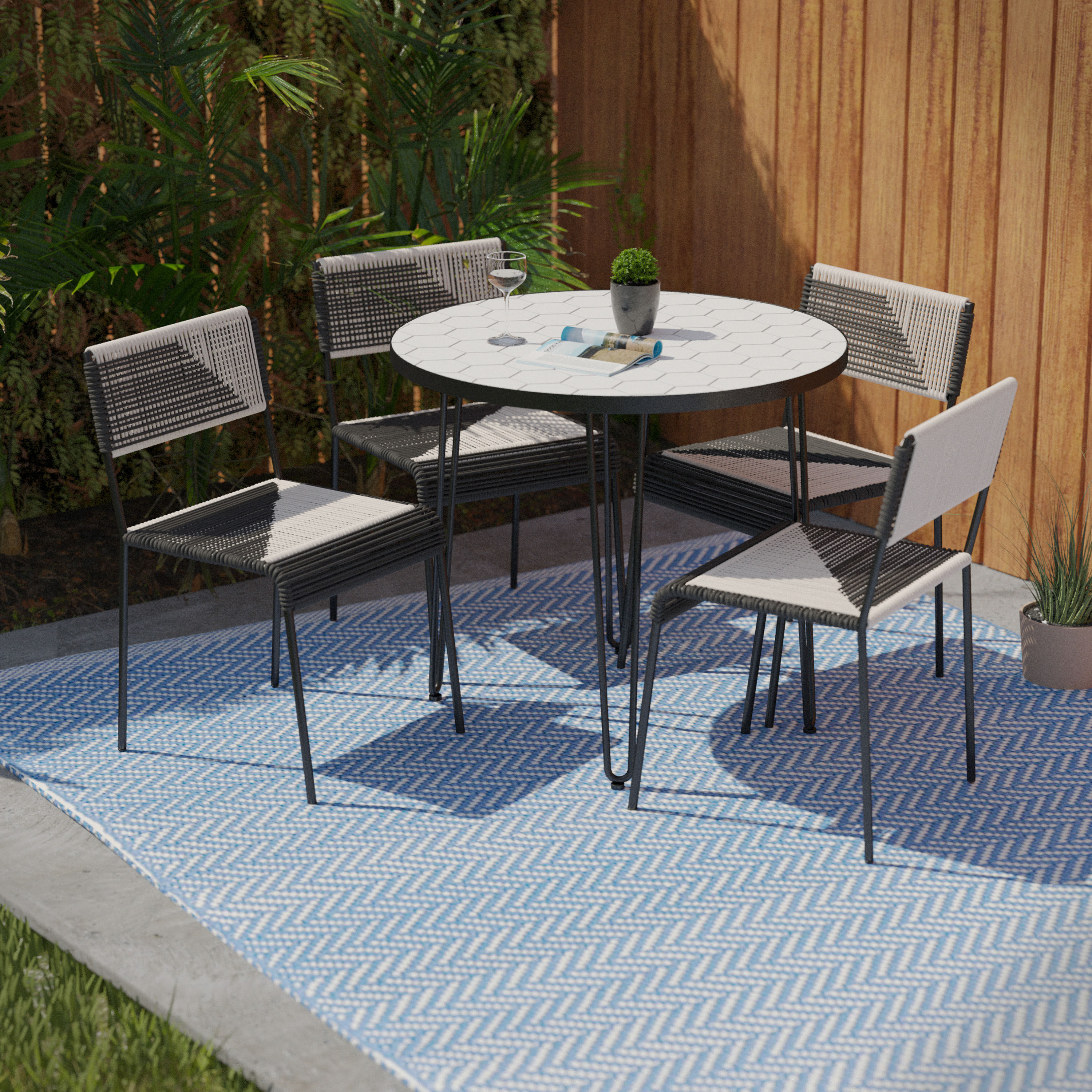 Black metal bistro hotsell chairs