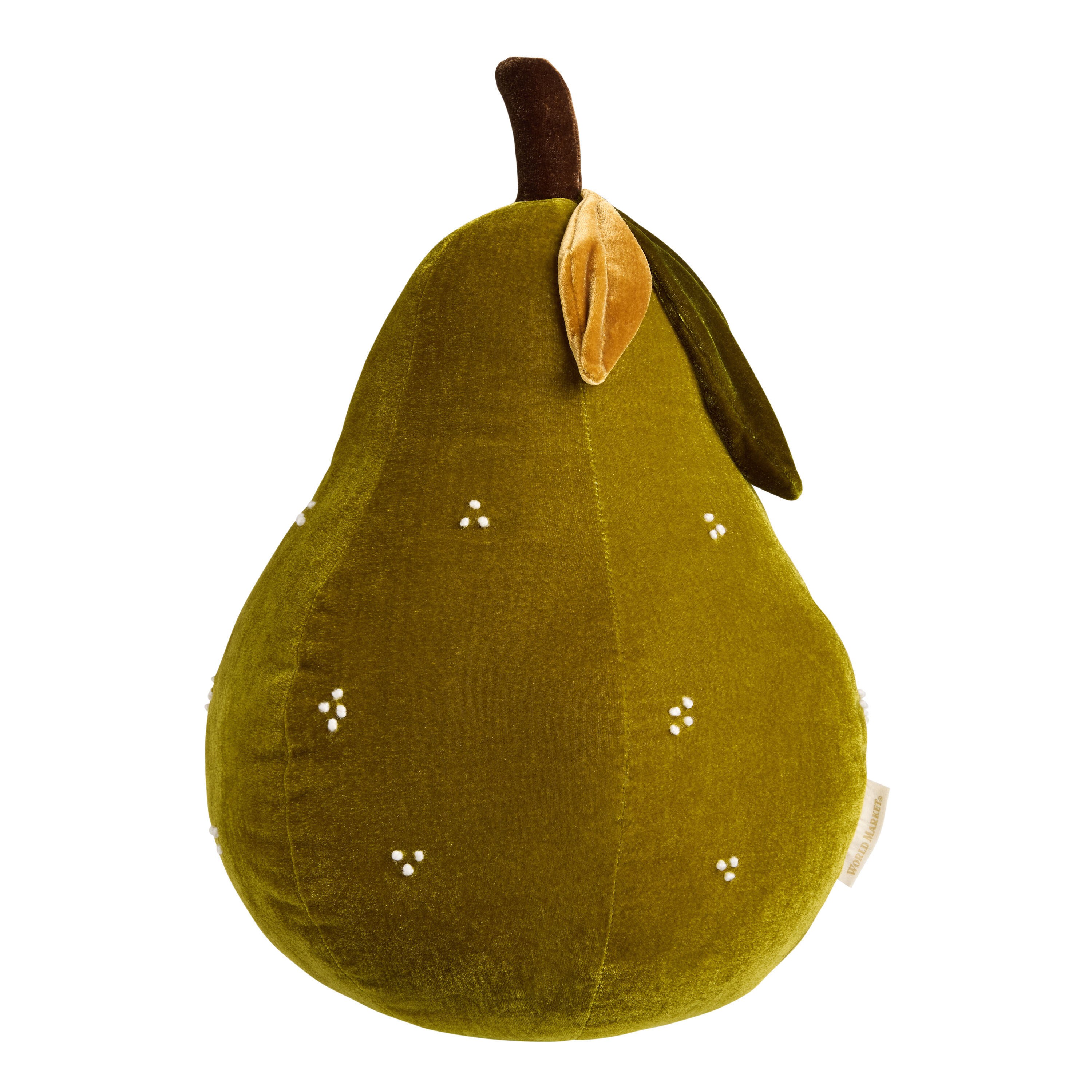 Green Velvet Pear Shaped Throw Pillow image number 0