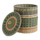 Nico Green Multicolor Paper Rope Basket with Lid image number 2