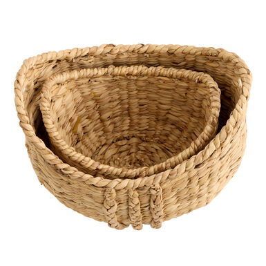 Birdie Natural Water Hyacinth Braided Boat Basket Birdie Natural Water Hyacinth Braided Boat Basket