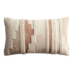 Rust and Ivory Braided Indoor Outdoor Lumbar Pillow