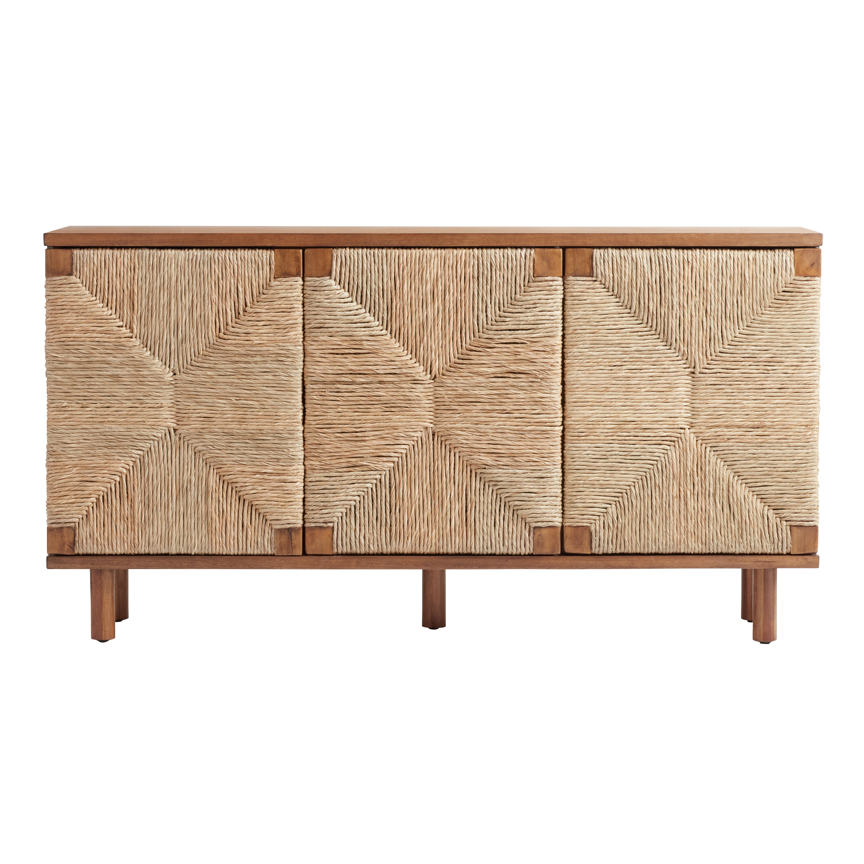 Cortez Vintage Acorn and Woven Seagrass Buffet World Market