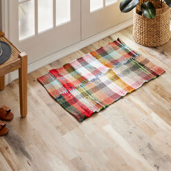 Nilani Red Multicolor Stripe Recycled Chindi Area Rug
