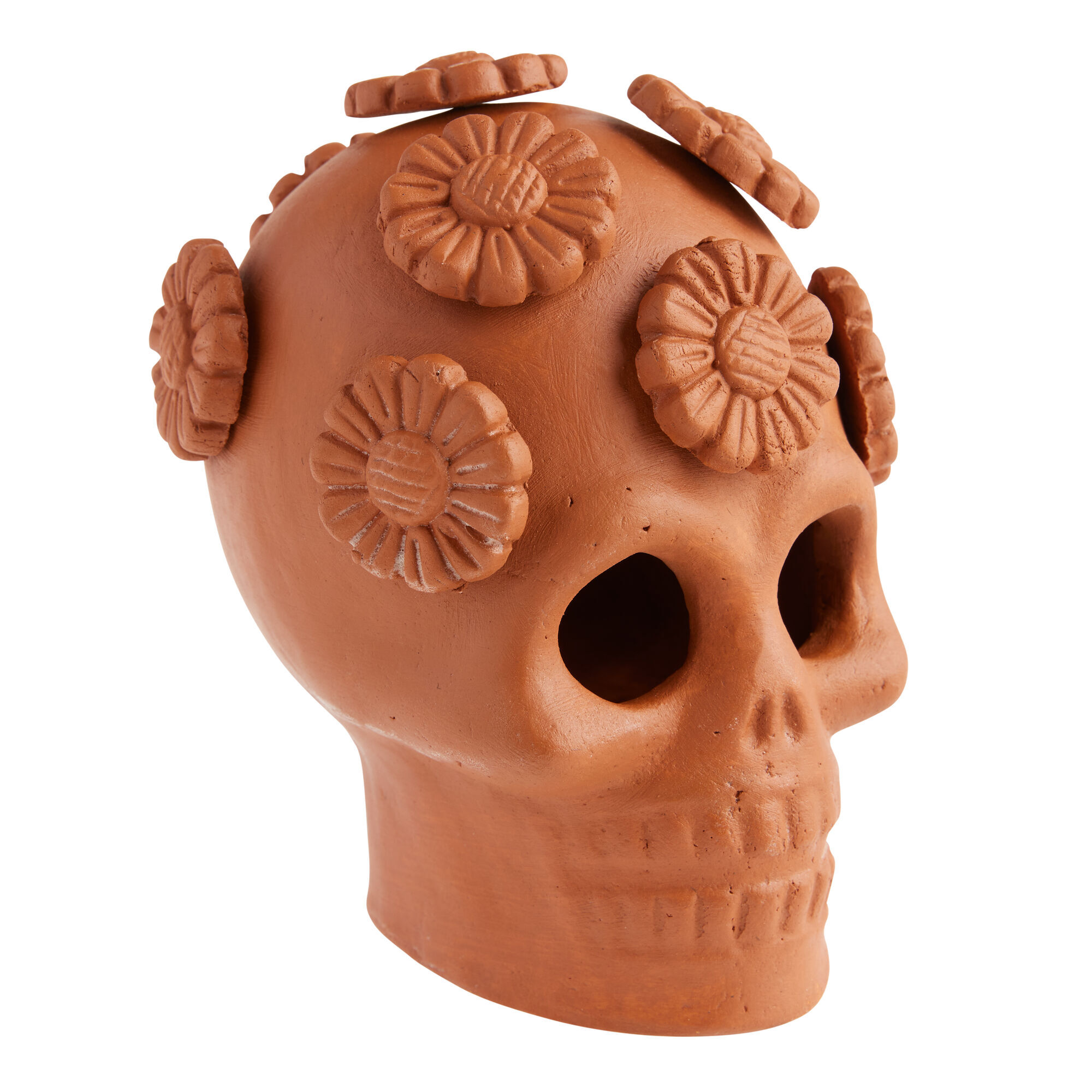 CRAFT Terracotta Dia De Los Muertos Floral Skull Decor image number 0