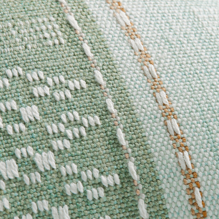 Umbud Stripe Embroidered Indoor Outdoor Throw Pillow image number 2