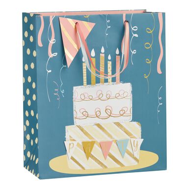 Large Navy Party Cake Gift Bag Set Of 2 Large Navy Party Cake Gift Bag Set Of 2