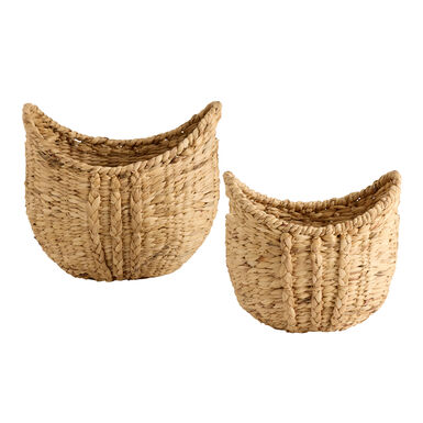 Birdie Natural Water Hyacinth Braided Boat Basket Birdie Natural Water Hyacinth Braided Boat Basket