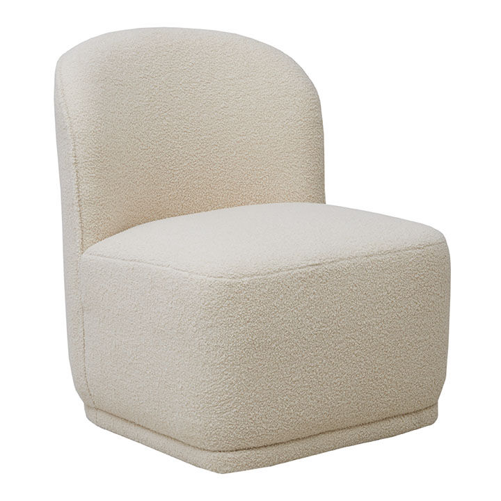 Louise Ivory Curved Back Upholstered Swivel Chair World Market