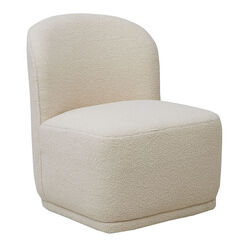 Louise Ivory Curved Back Upholstered Swivel Chair