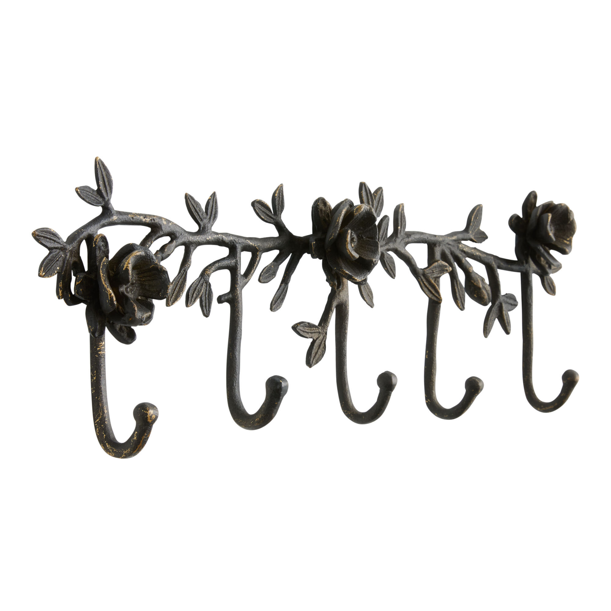 Antique Bronze Rustic Floral Wall Rack World Market
