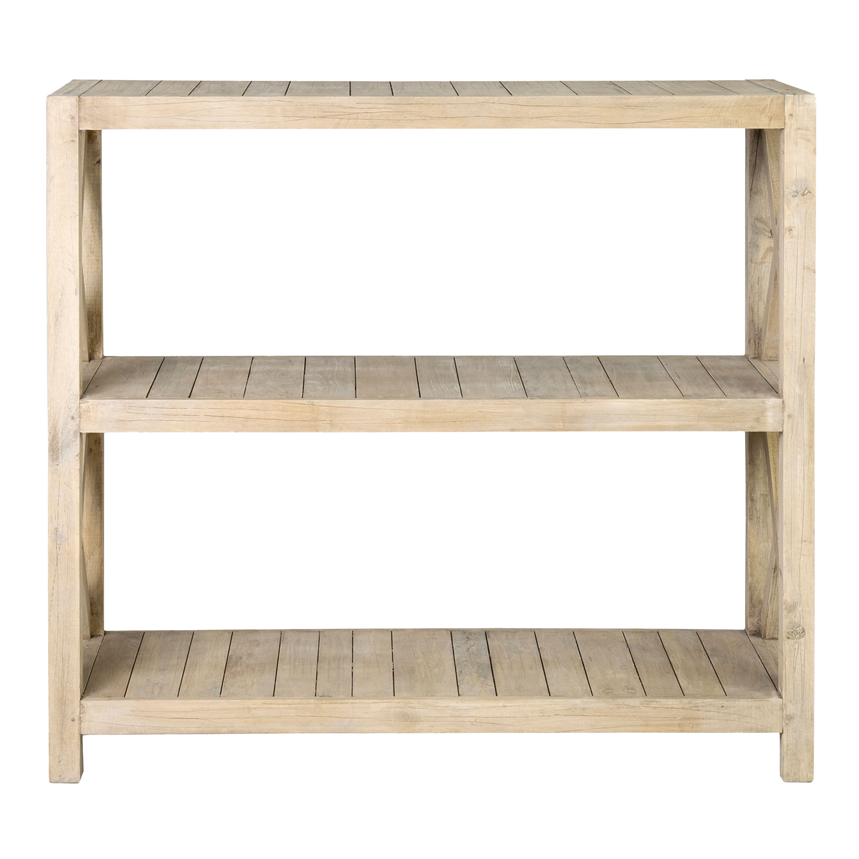 Noam Low Natural Wood Farmhouse Bookshelf World Market