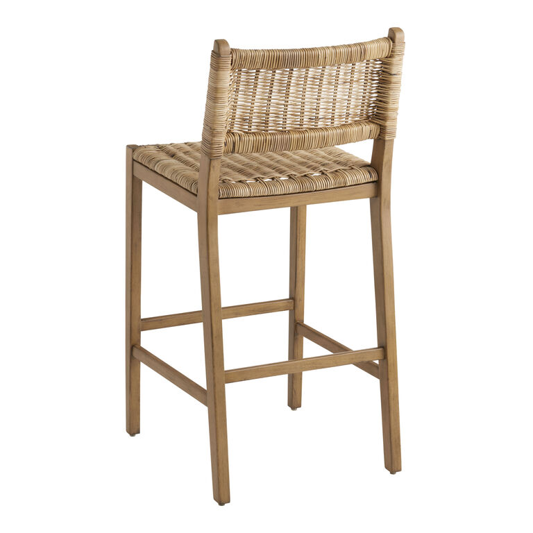 Amolea Wood and Rattan Barstool image number 4