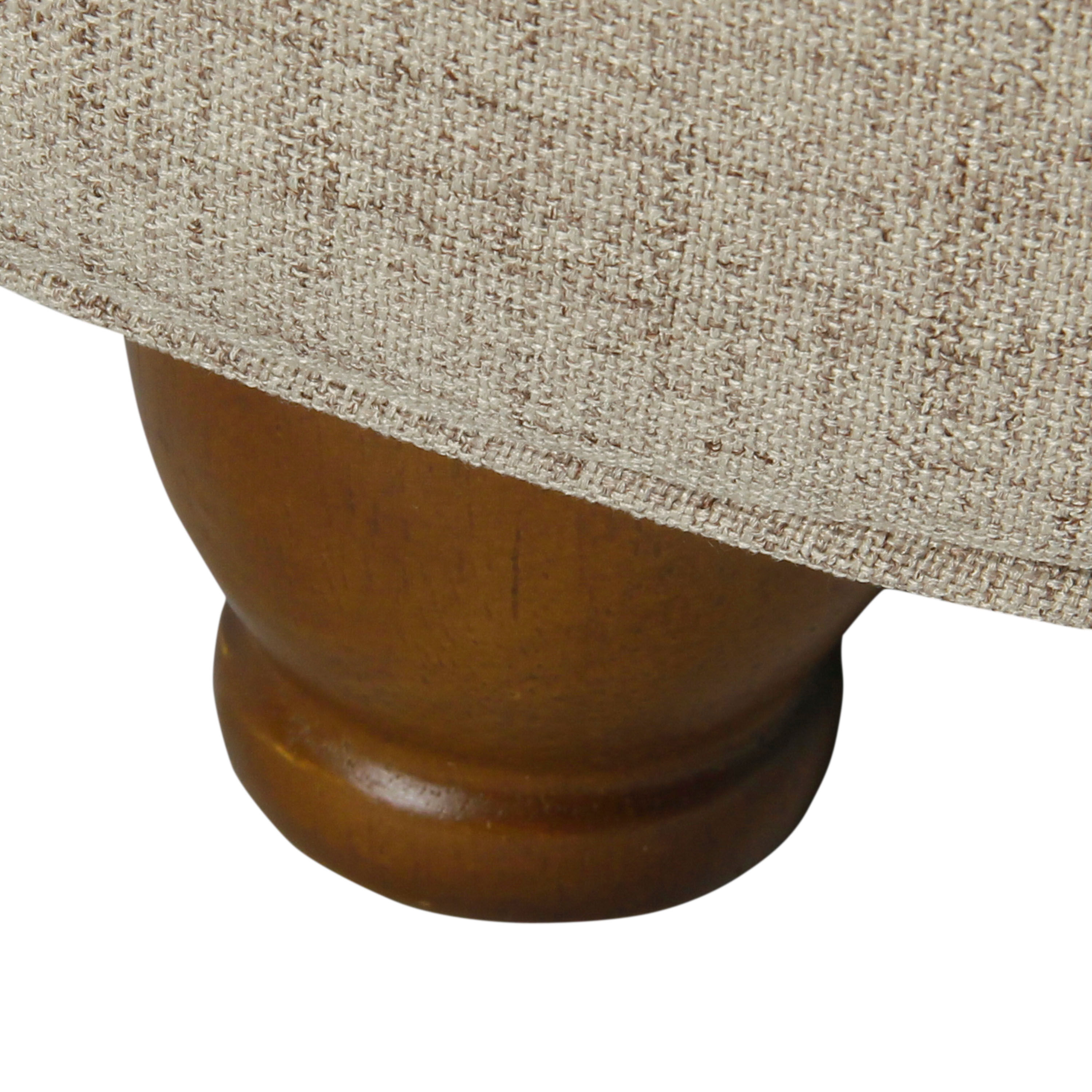 Hill Round Linen Tufted Upholstered Storage Ottoman image number 3