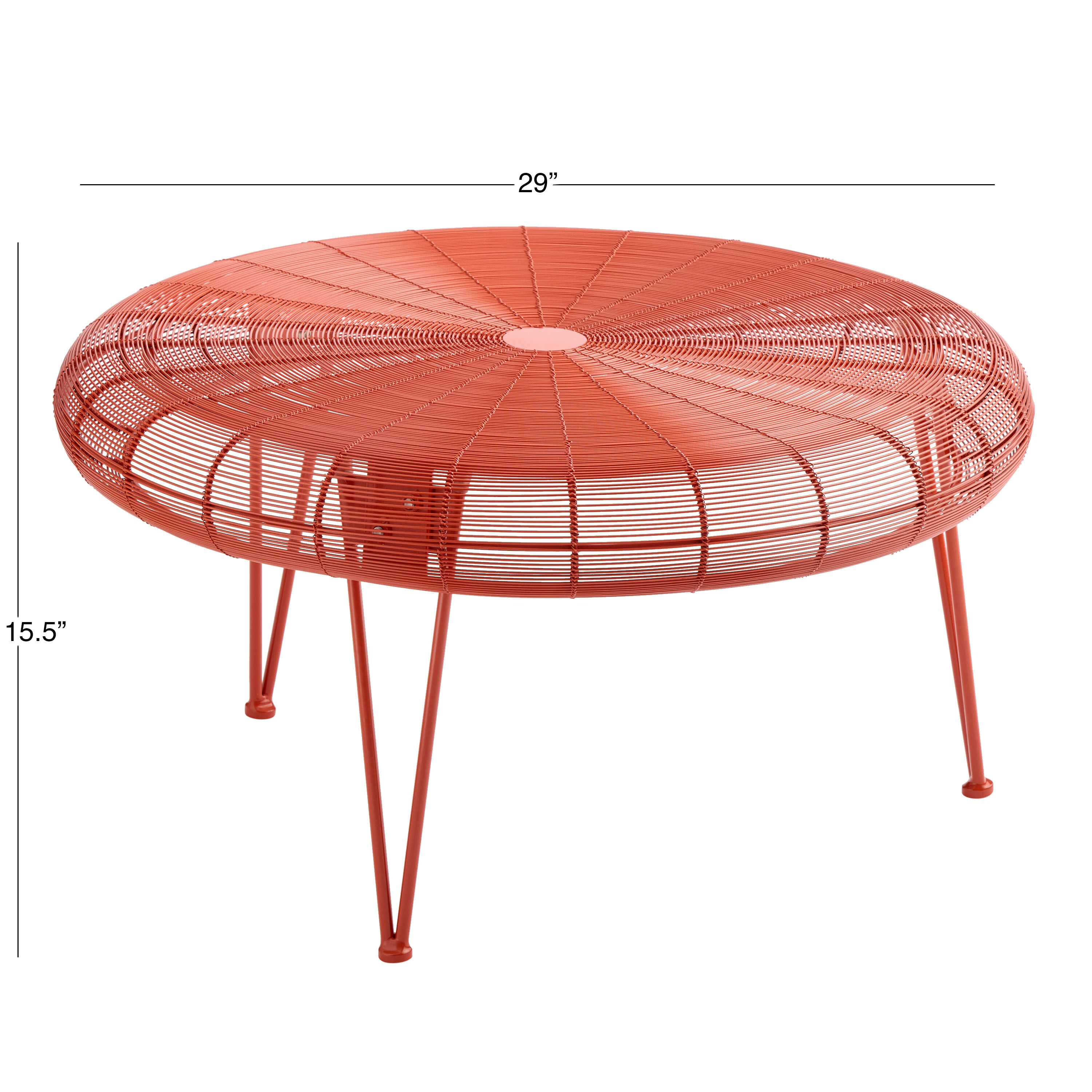Zenith Round Orange Wire Outdoor Coffee Table - World Market Zenith Round Orange Wire Outdoor Coffee Table - World Market