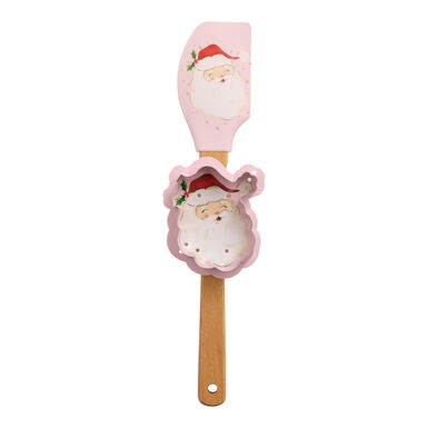 Pink Coming to Town Santa Spatula and Cookie Cutter Set Pink Coming to Town Santa Spatula and Cookie Cutter Set