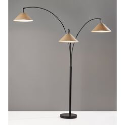 Braxton Metal 3 Light Cone Shade Adjustable Arc Floor Lamp