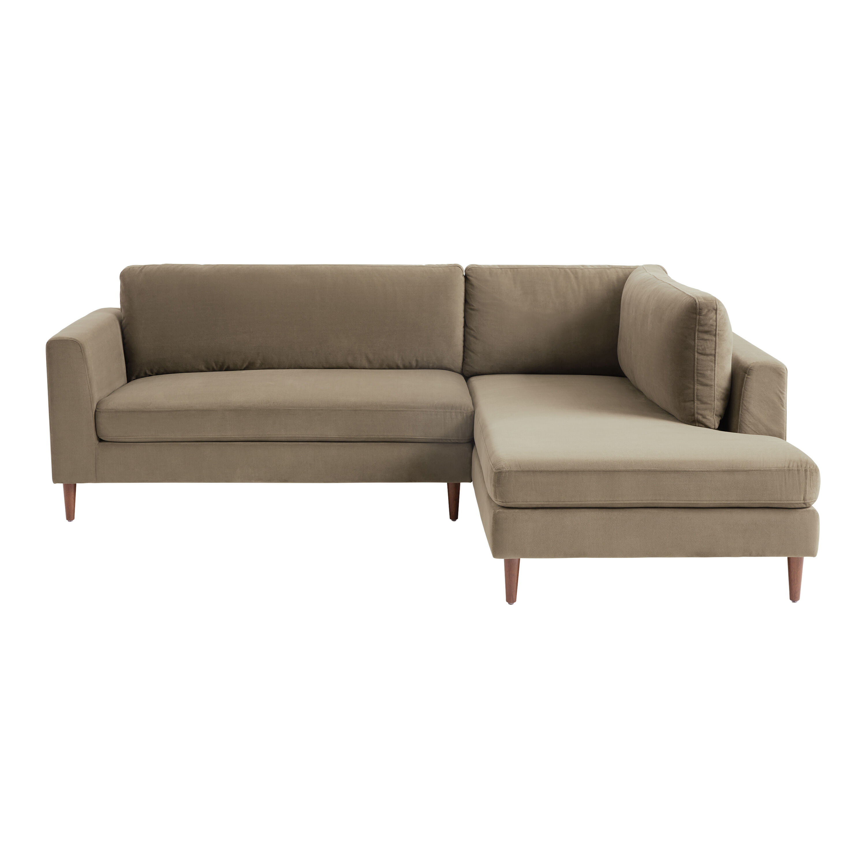 Camile Velvet Right Facing Sectional Sofa image number 1