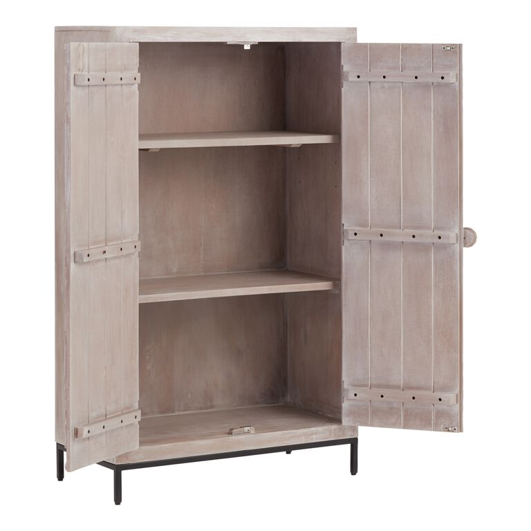 CRAFT Monterey Whitewash Wood Floral Storage Cabinet image number 3