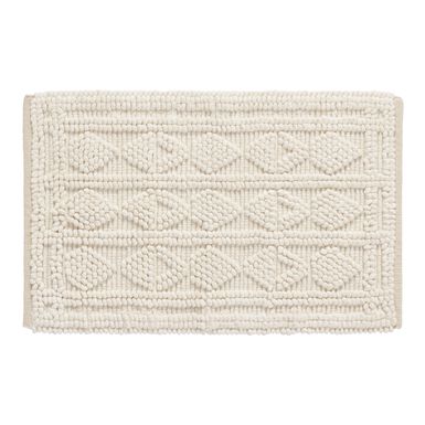 Ivory Geometric Loop Bath Mat Ivory Geometric Loop Bath Mat