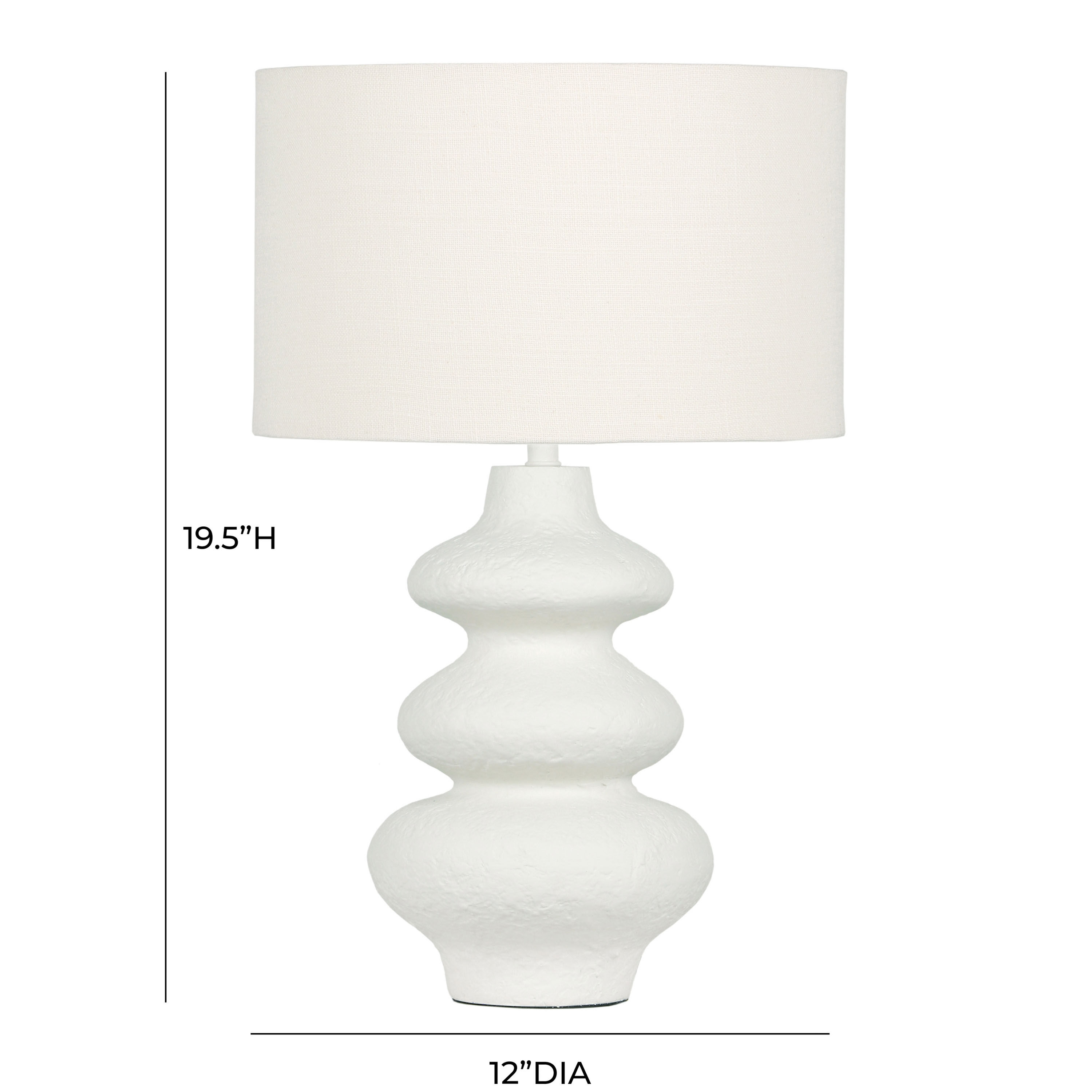 Gate White Textured Faux Stone Wavy Table Lamp by World Market