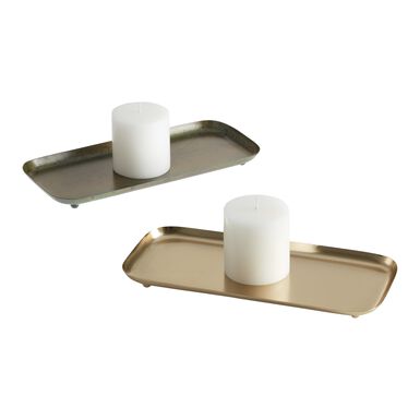 Reactive Metal Candle Plates Set of 2 Reactive Metal Candle Plates Set of 2