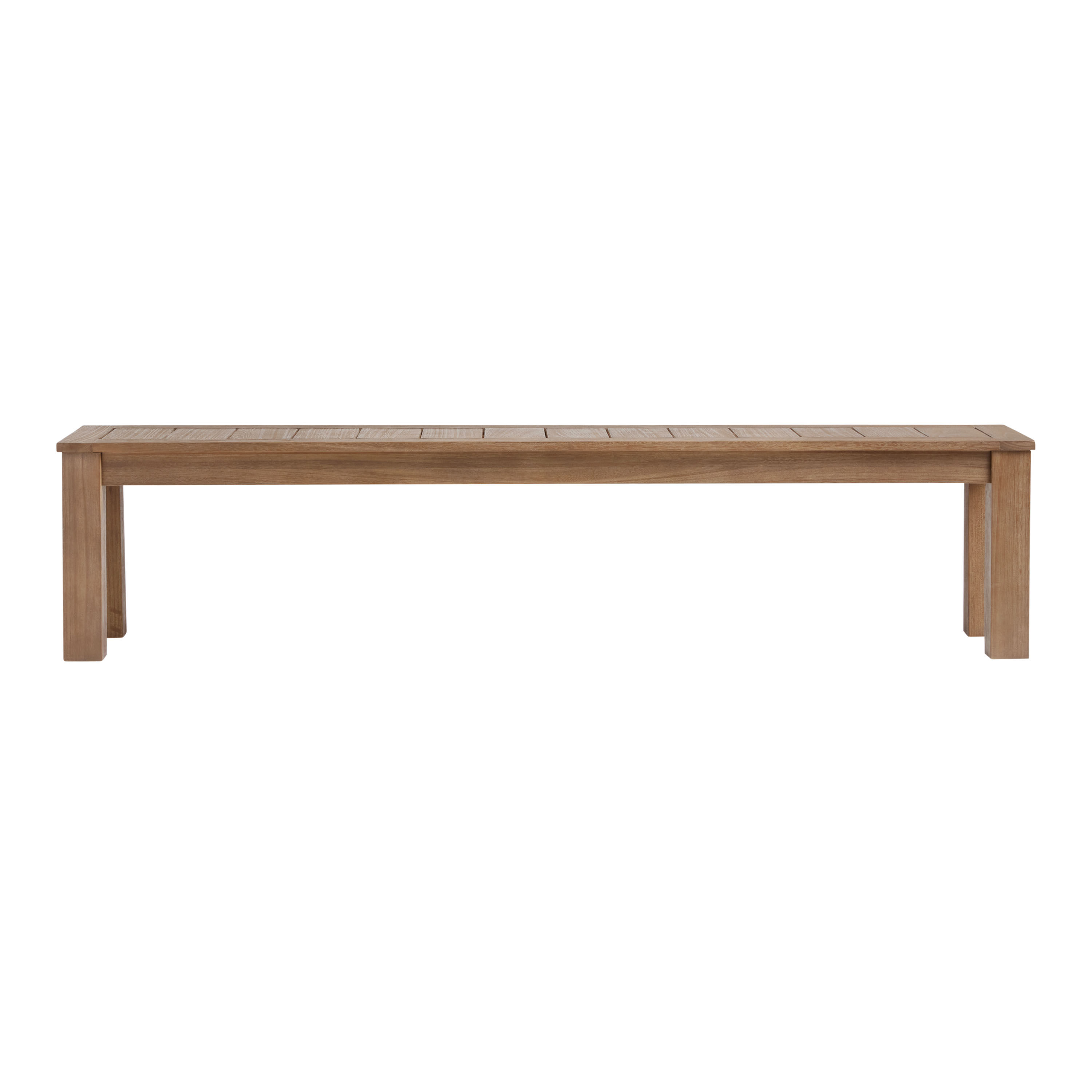 Corsica Light Brown Slatted Eucalyptus Outdoor Dining Bench