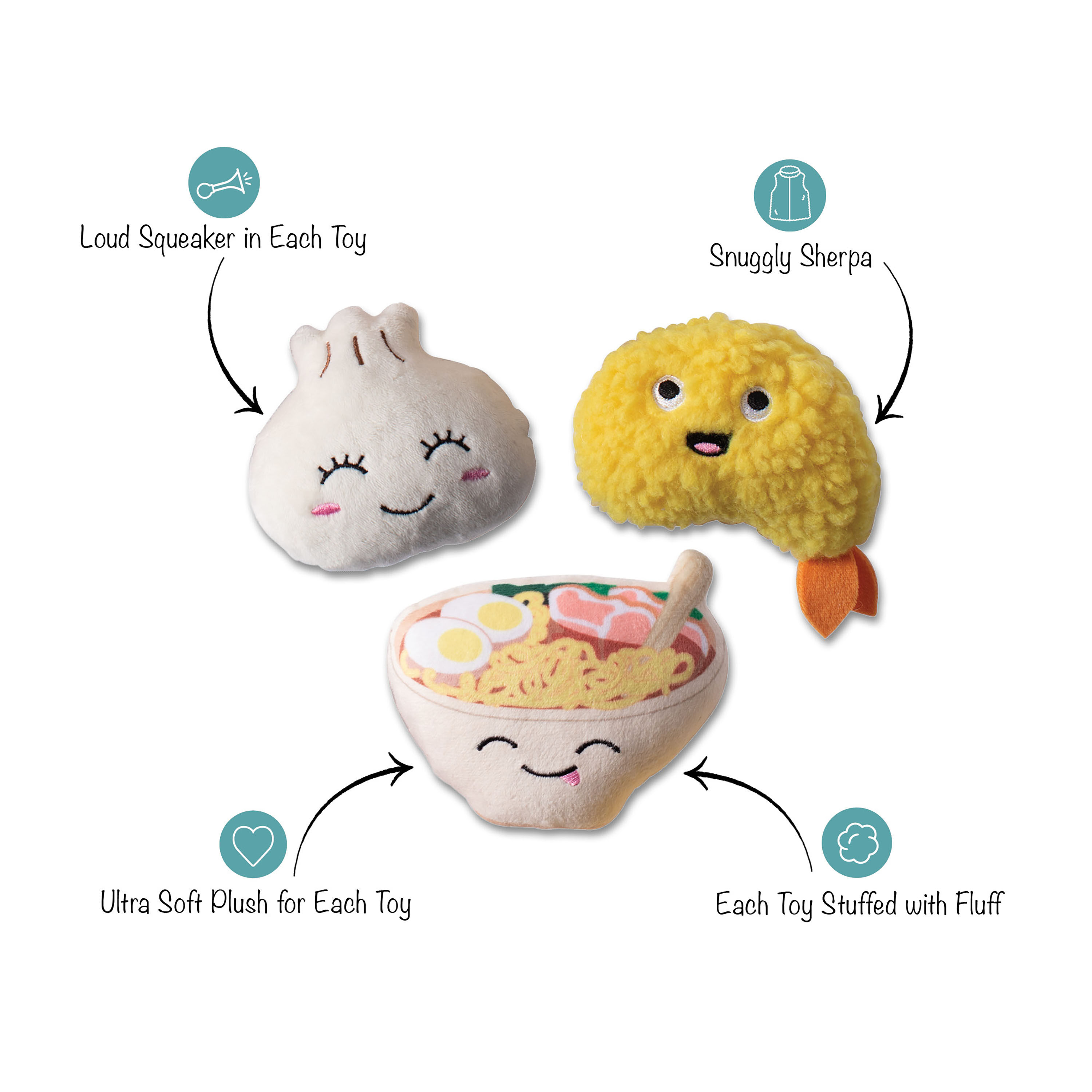 Plush Soy Into You Squeaky Dog Toys 3 Pack image number 1