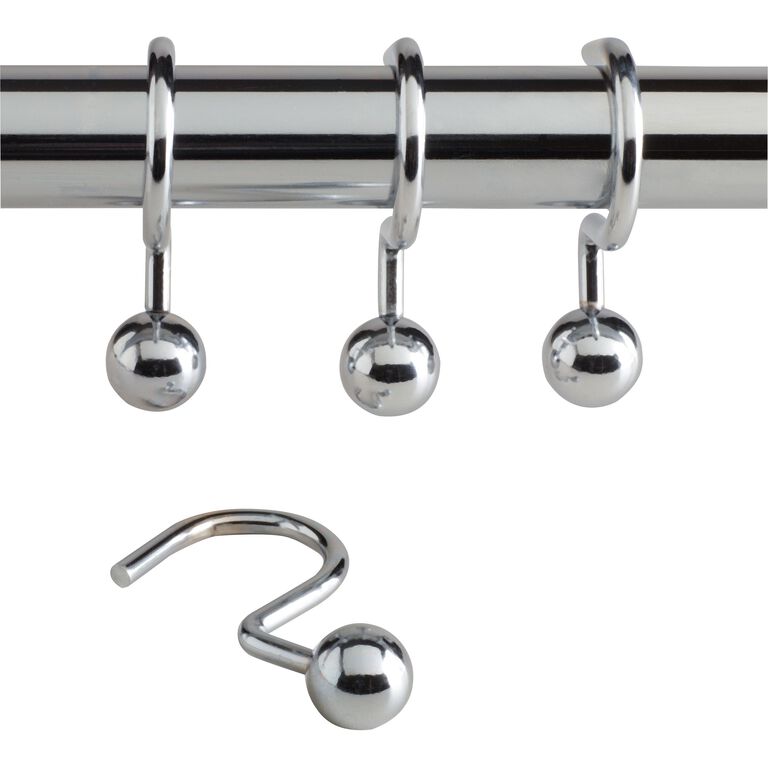 Chrome Ball Hook Shower Curtain Rings, Set of 12 - World Market