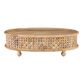 Mina Oval Mango Wood Carved Lattice Coffee Table image number 2