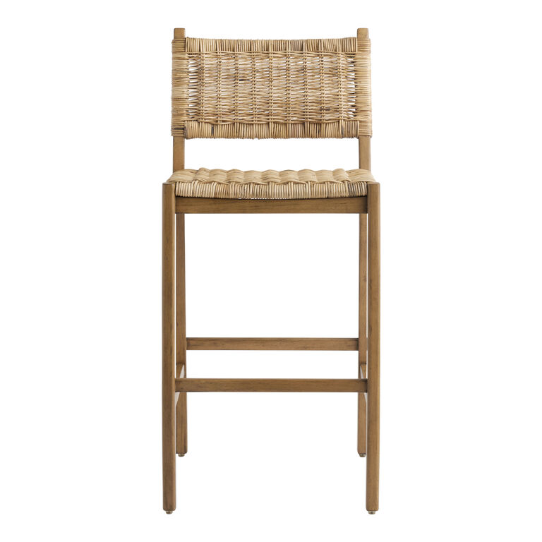 Amolea Wood and Rattan Barstool image number 3
