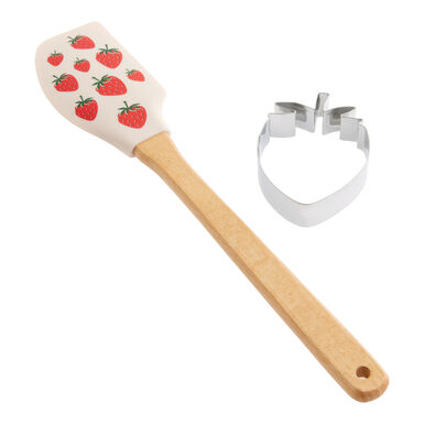 Strawberries and Cream Spatula and Cookie Cutter Set Strawberries and Cream Spatula and Cookie Cutter Set