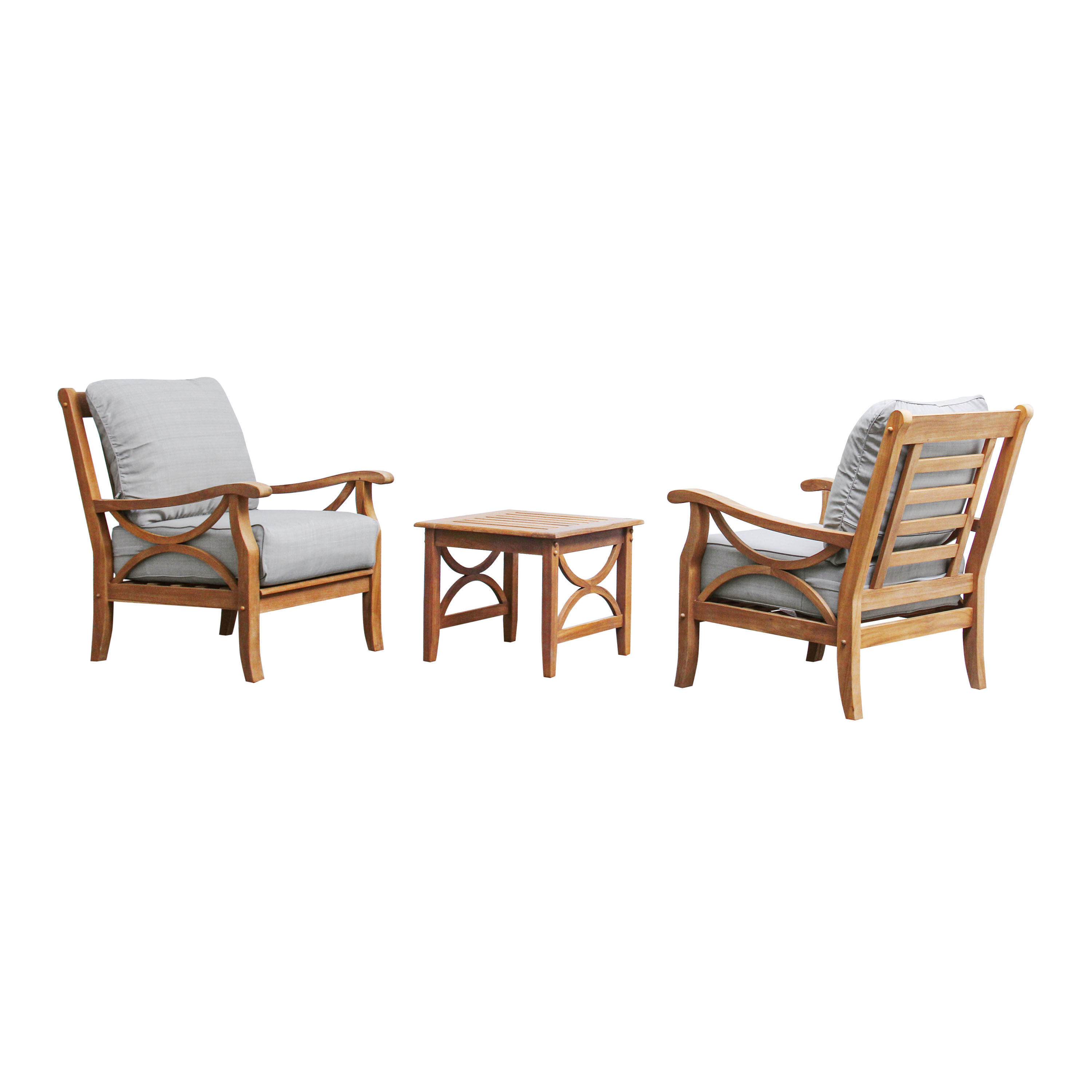 Mendocino Teak Wood 3 Piece Outdoor Furniture Set