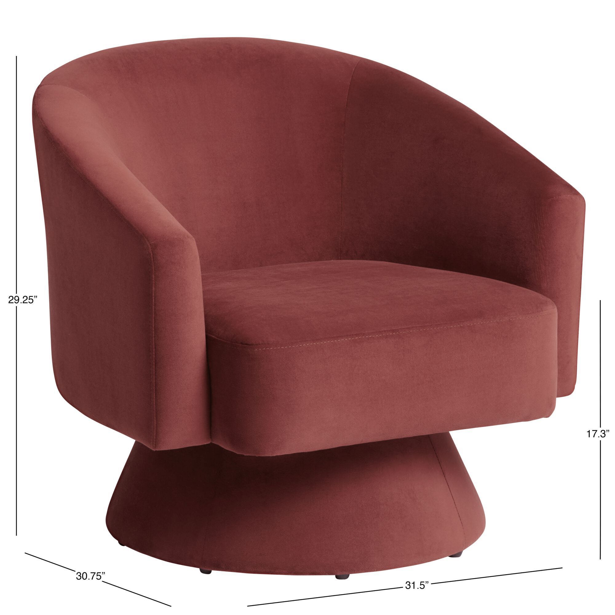 Abbey Velvet Upholstered Swivel Chair image number 5