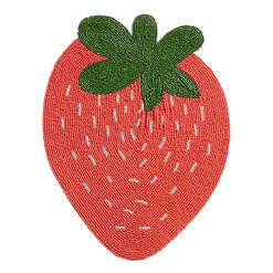 Coral Strawberry Beaded Placemat