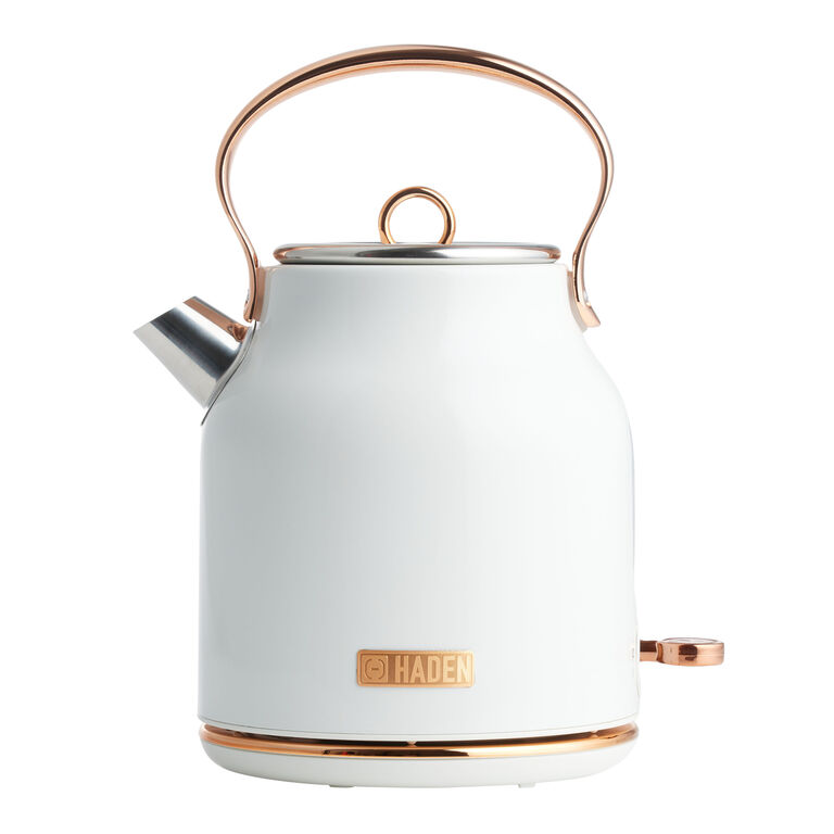 Haden Ivory and Copper Heritage Cordless Electric Kettle - World