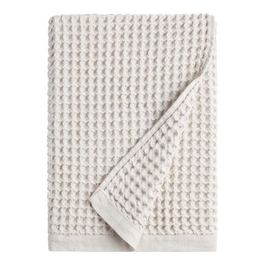 Light Gray Waffle Weave Cotton Towel Collection Light Gray Waffle Weave Cotton Towel Collection