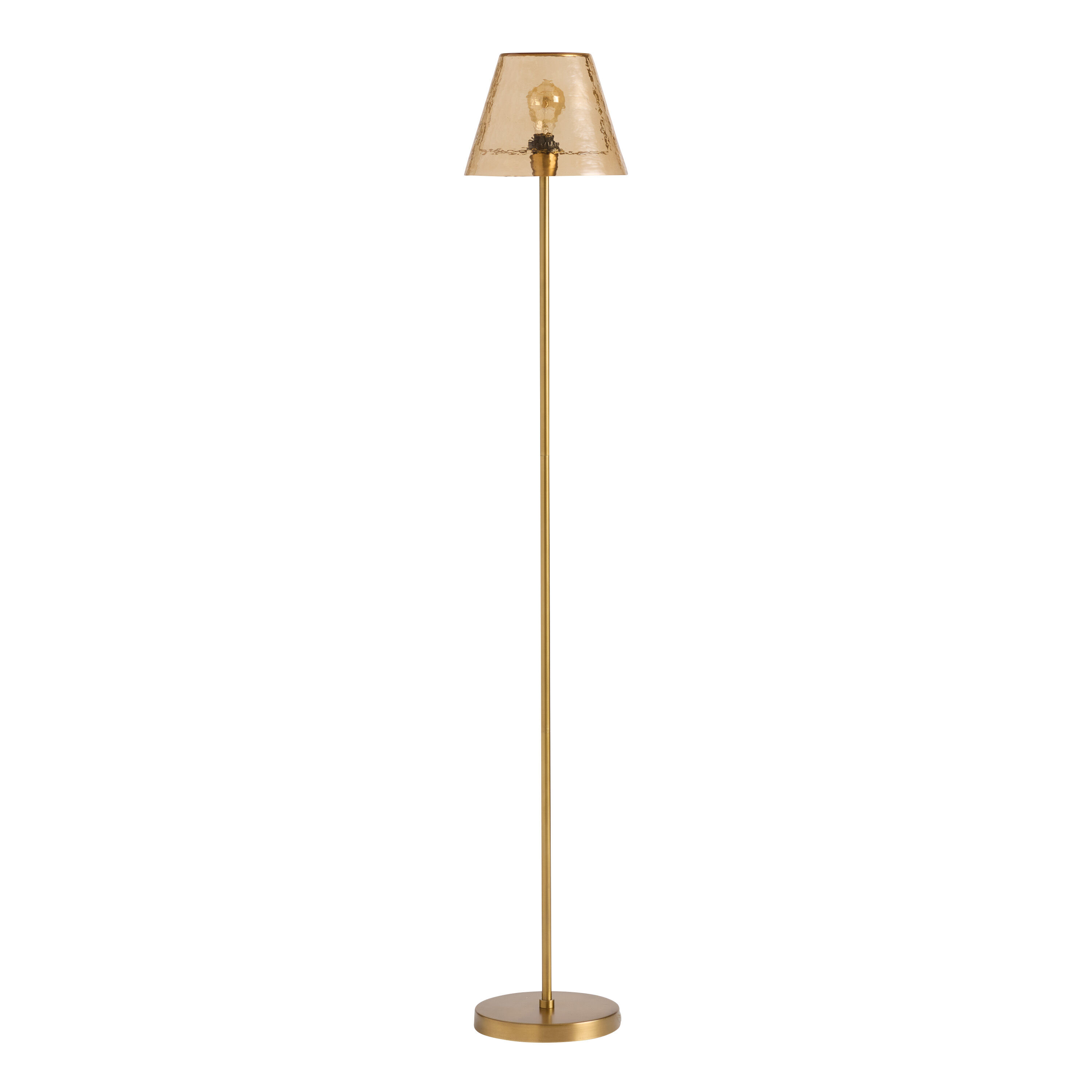 Small brass floor lamp top