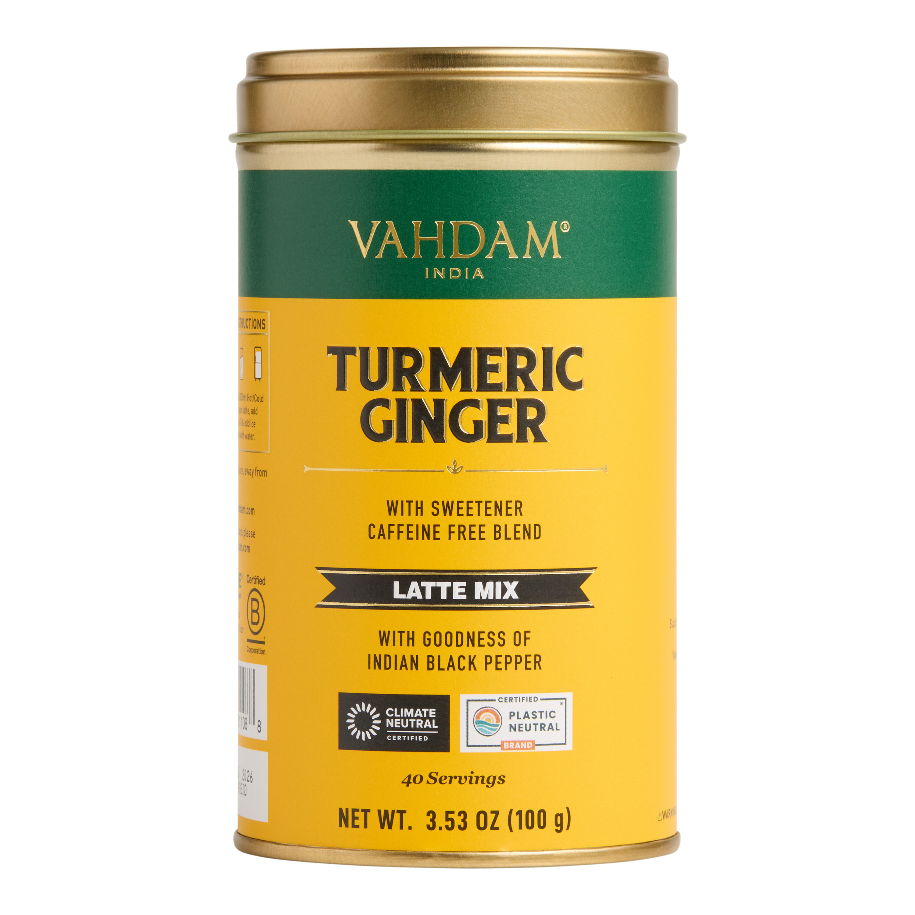 VAHDAM India Turmeric Ginger Latte Tea Mix Tin image number 0