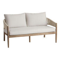 Cabrillo Acacia Wood And Rope Outdoor Loveseat