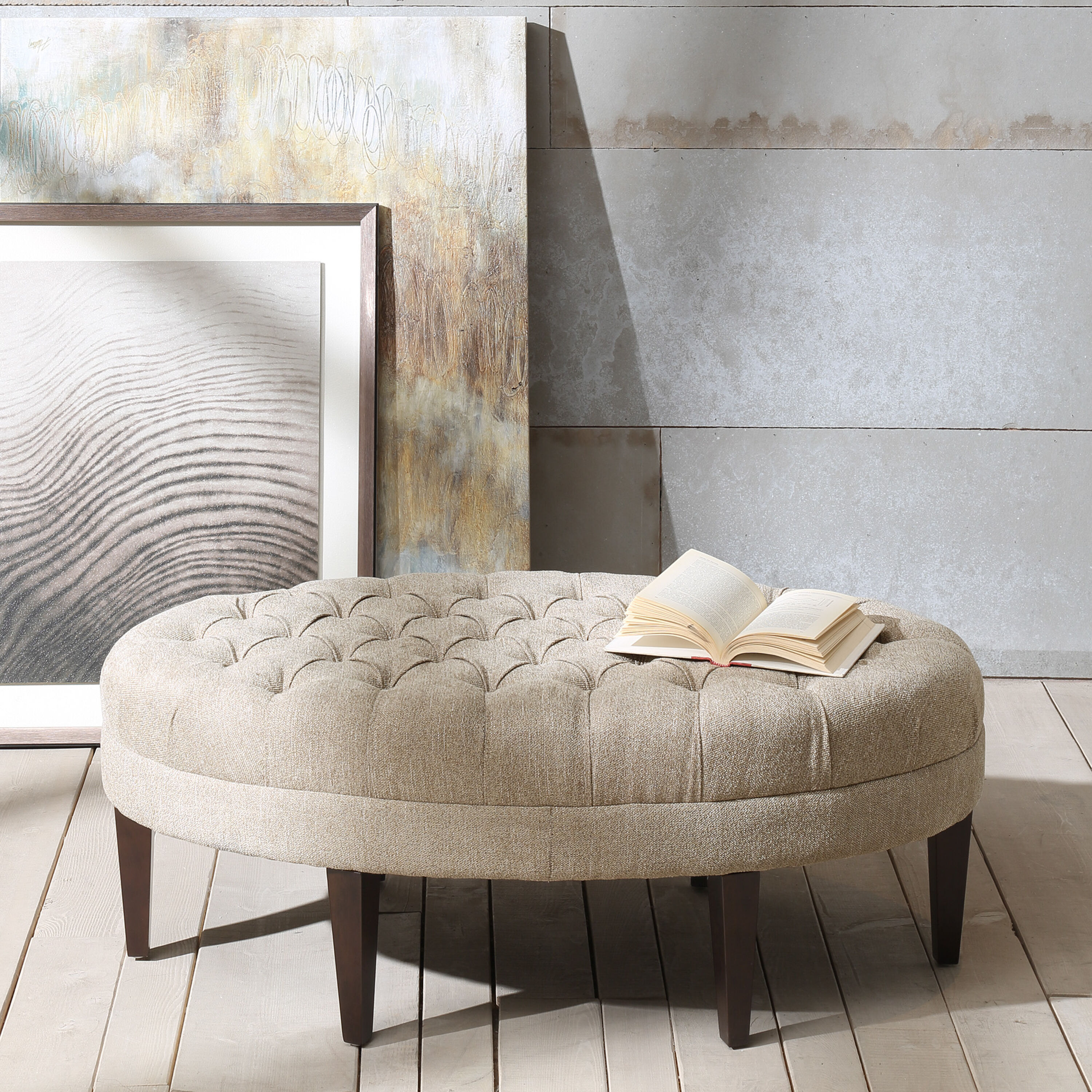 Large top padded ottoman