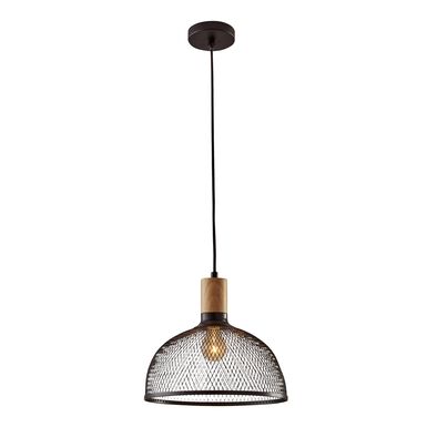 Clint Large Black Mesh And Wood Pendant Lamp Clint Large Black Mesh And Wood Pendant Lamp