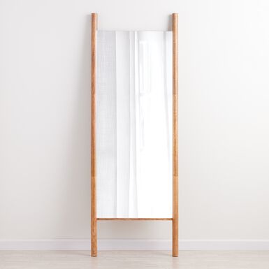 Arya Natural Wood Ladder Leaning Full Length Mirror Arya Natural Wood Ladder Leaning Full Length Mirror