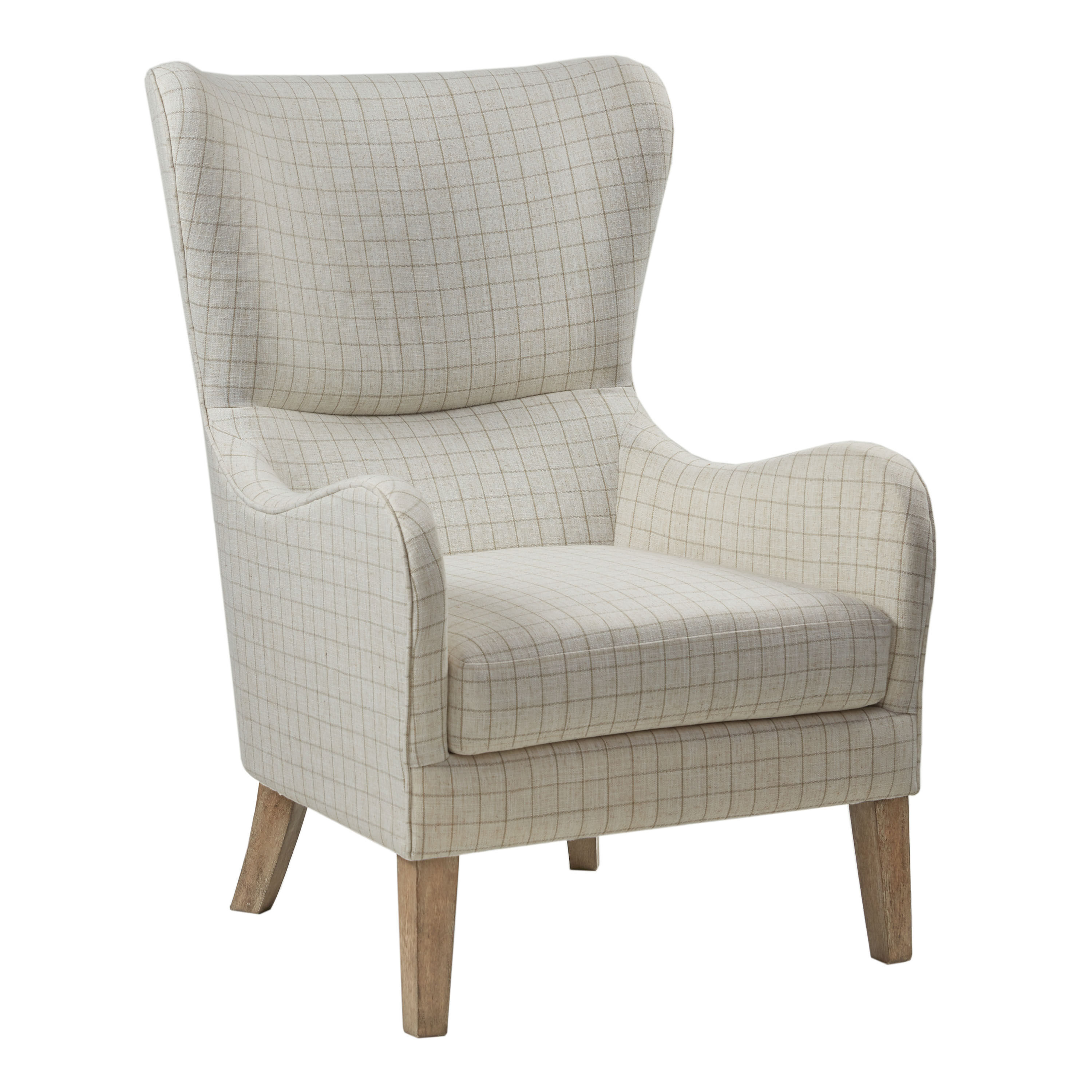 Barley Swoop Arm Wingback Upholstered Chair image number 0