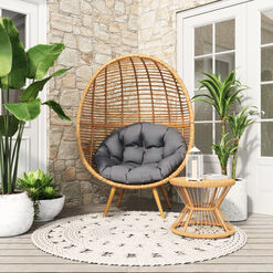 Glen Cove All Weather Wicker Stationary Outdoor Egg Chair
