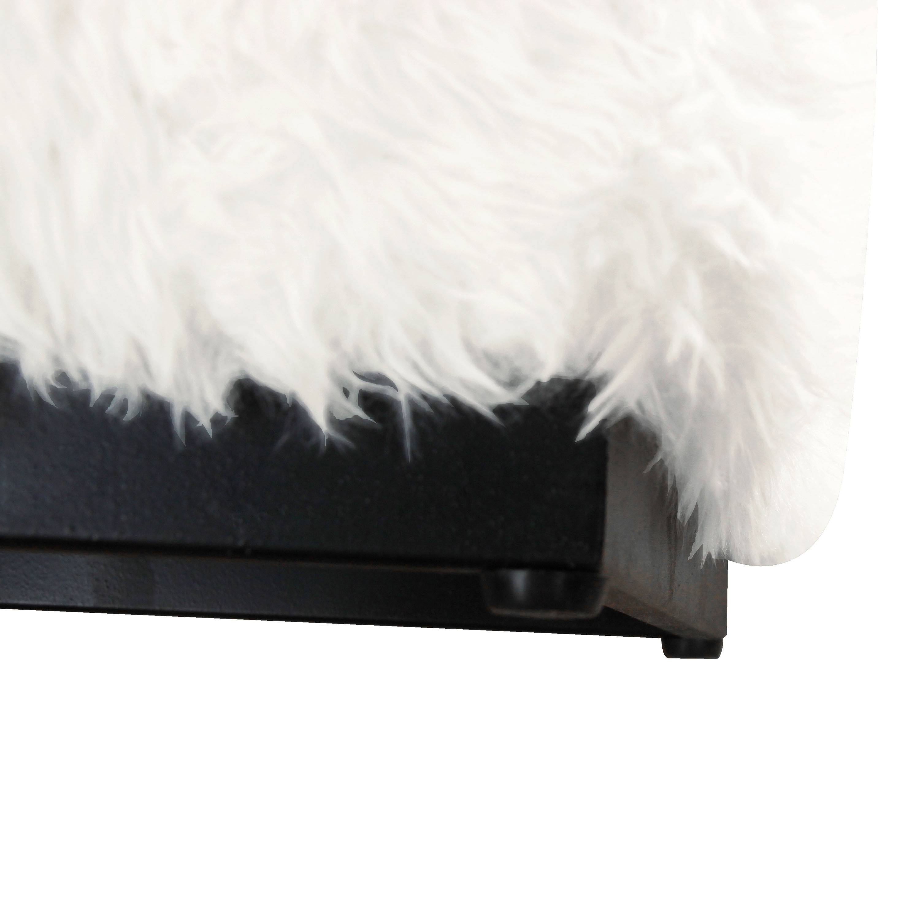 Rode Square White Faux Fur Cube Upholstered Ottoman