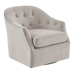 Caulker Tufted Curved Back Upholstered Swivel Chair