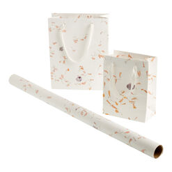 Handmade White Cotton Pressed Flower Wrapping Paper Roll