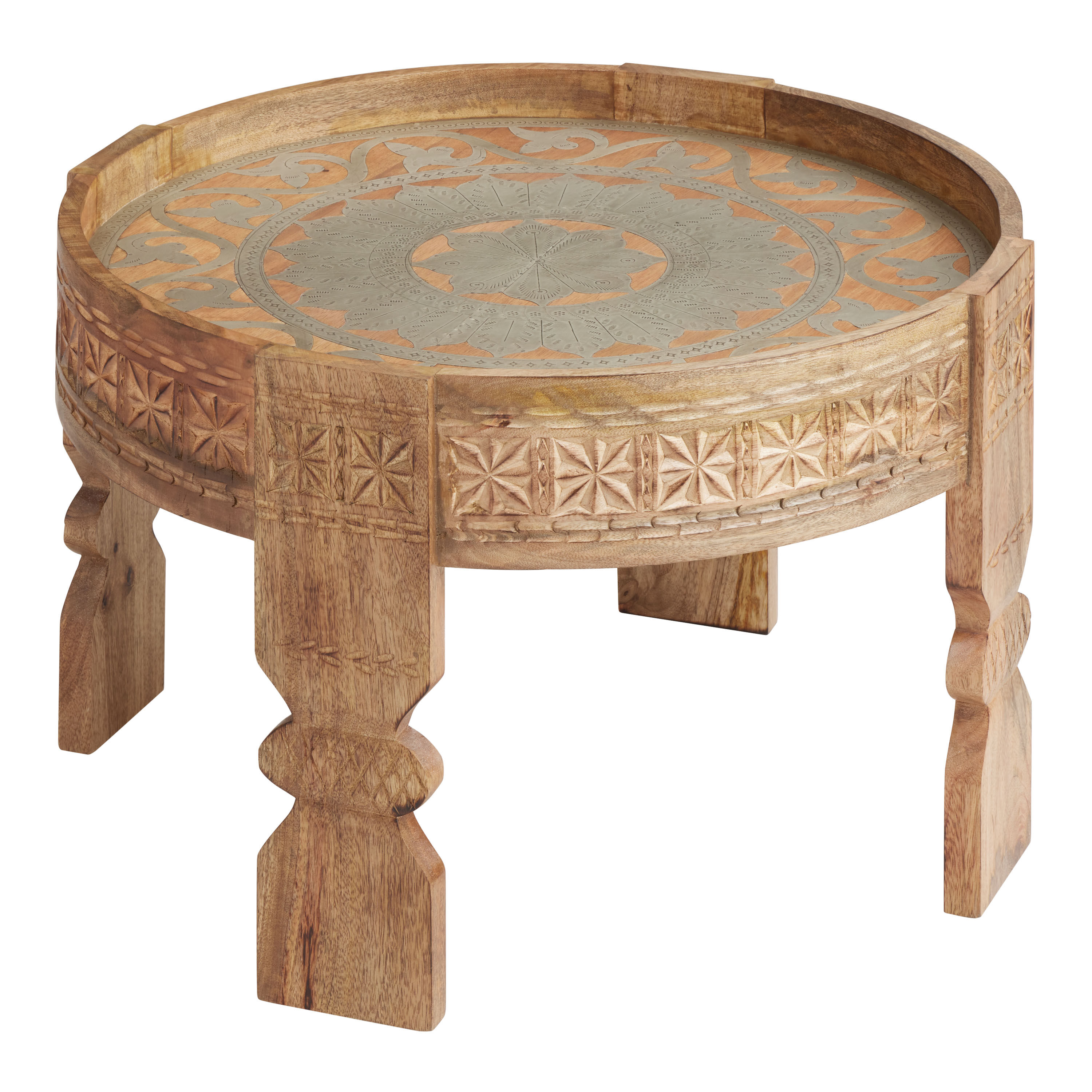 World market wood and metal table sale