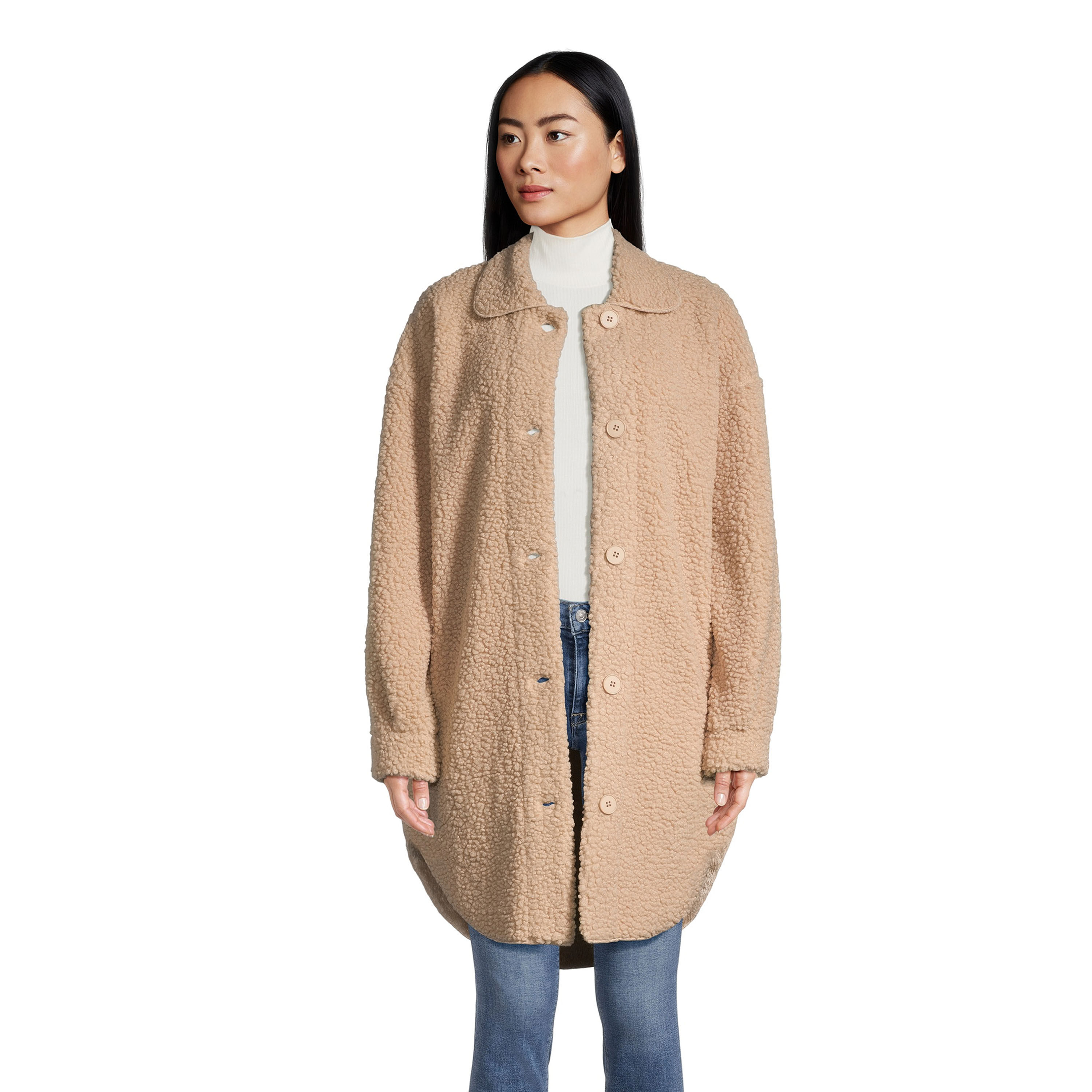 Faux top sherpa jacket